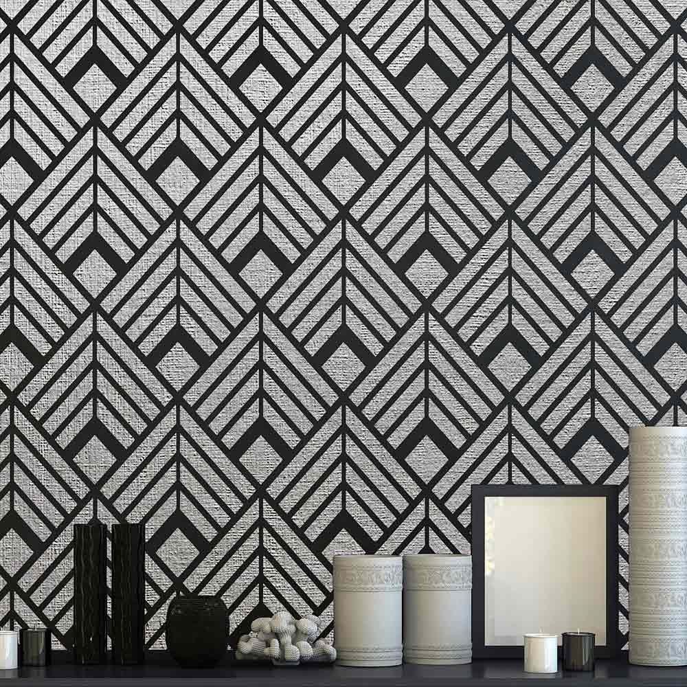 Motivo geometrico Art Deco bianco-nero, 1000x1000 HD, PC