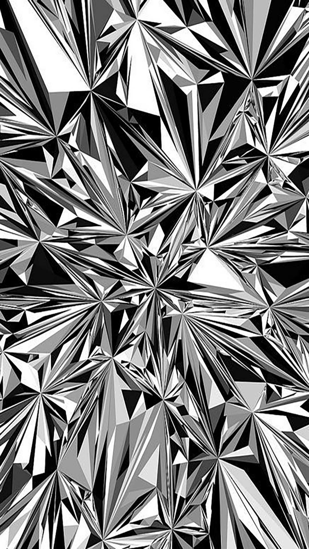 Texture geometrica diamante argento, 1080x1920 Verticale, Mobile