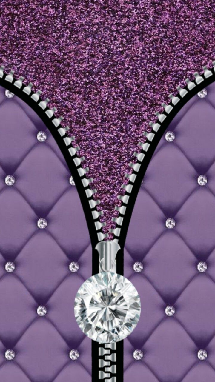 Zip glitter viola con diamante, 720x1280 Verticale, Telefono