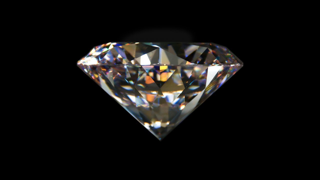 Diamante brillante su nero, 1280x720 720p, PC