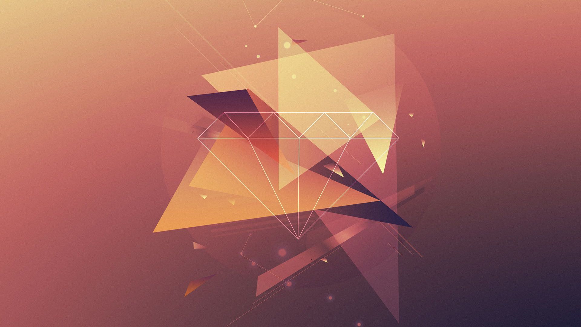 Triangoli astratti geometrici rosa-viola, 1920x1080 1080p, Desktop
