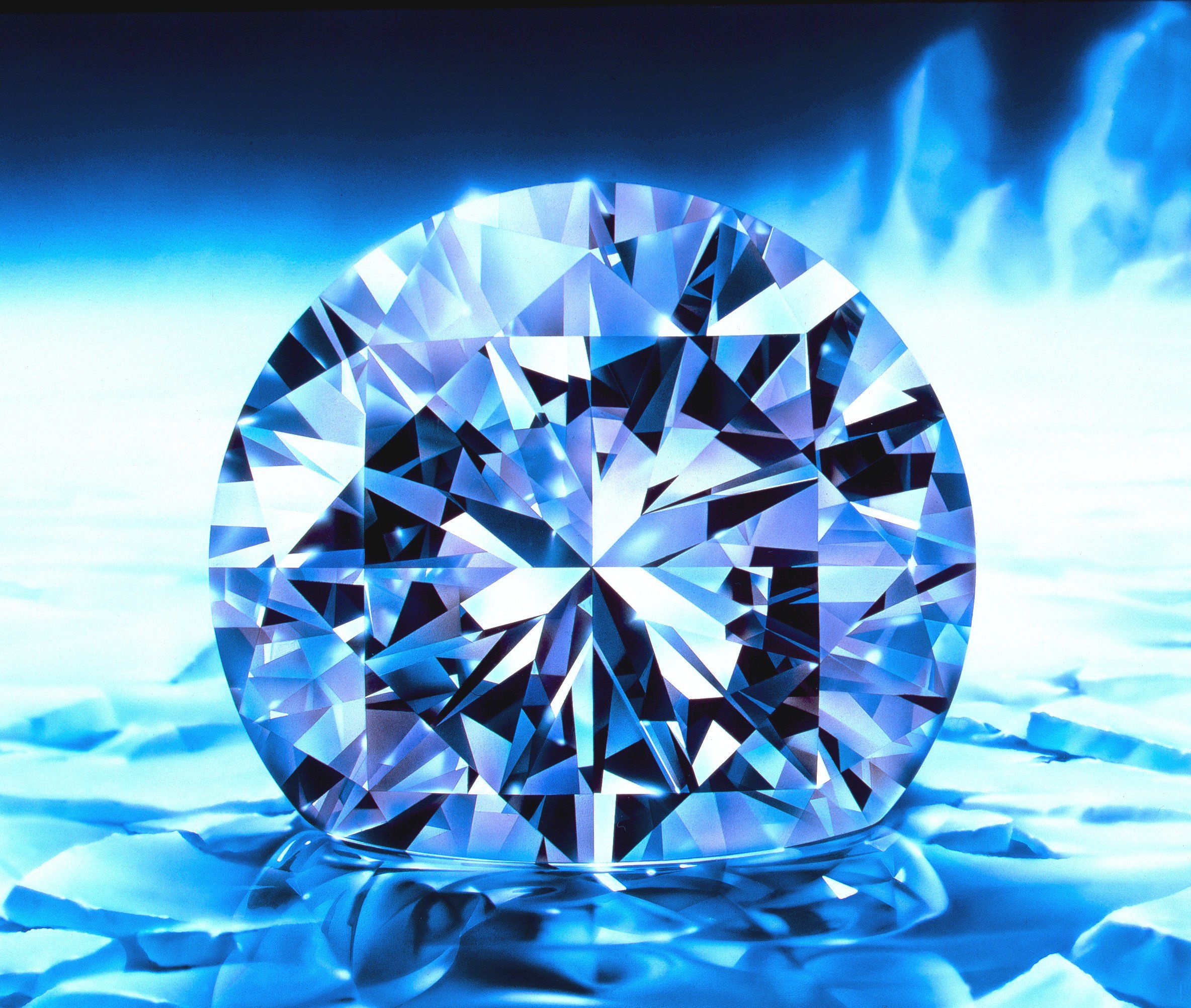 Diamante astratto blu, 2368x2005 2K, Desktop