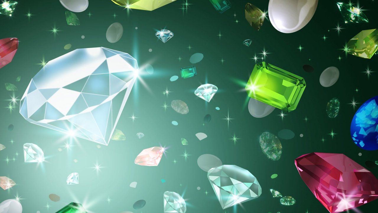 Diamanti colorati sfondo verde, 1280x720 HD, Desktop