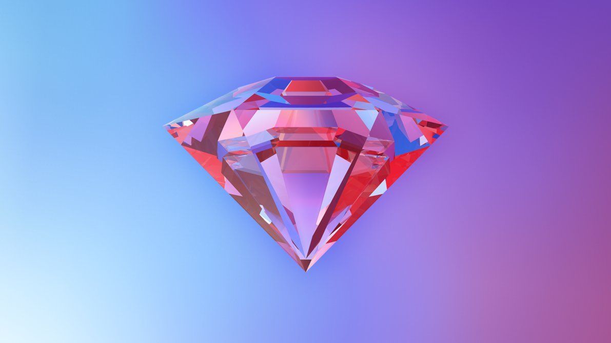Diamante 3D rosso viola, 1191x670 HD, Laptop