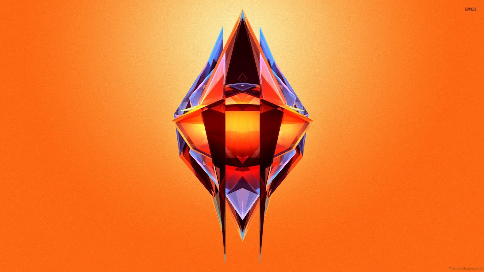 Diamante astratto arancione, 1920x1080 Full HD, PC Desktop