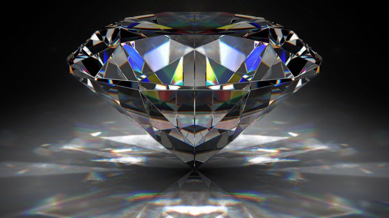 Diamante astratto su sfondo nero, 1280x720 720p, PC