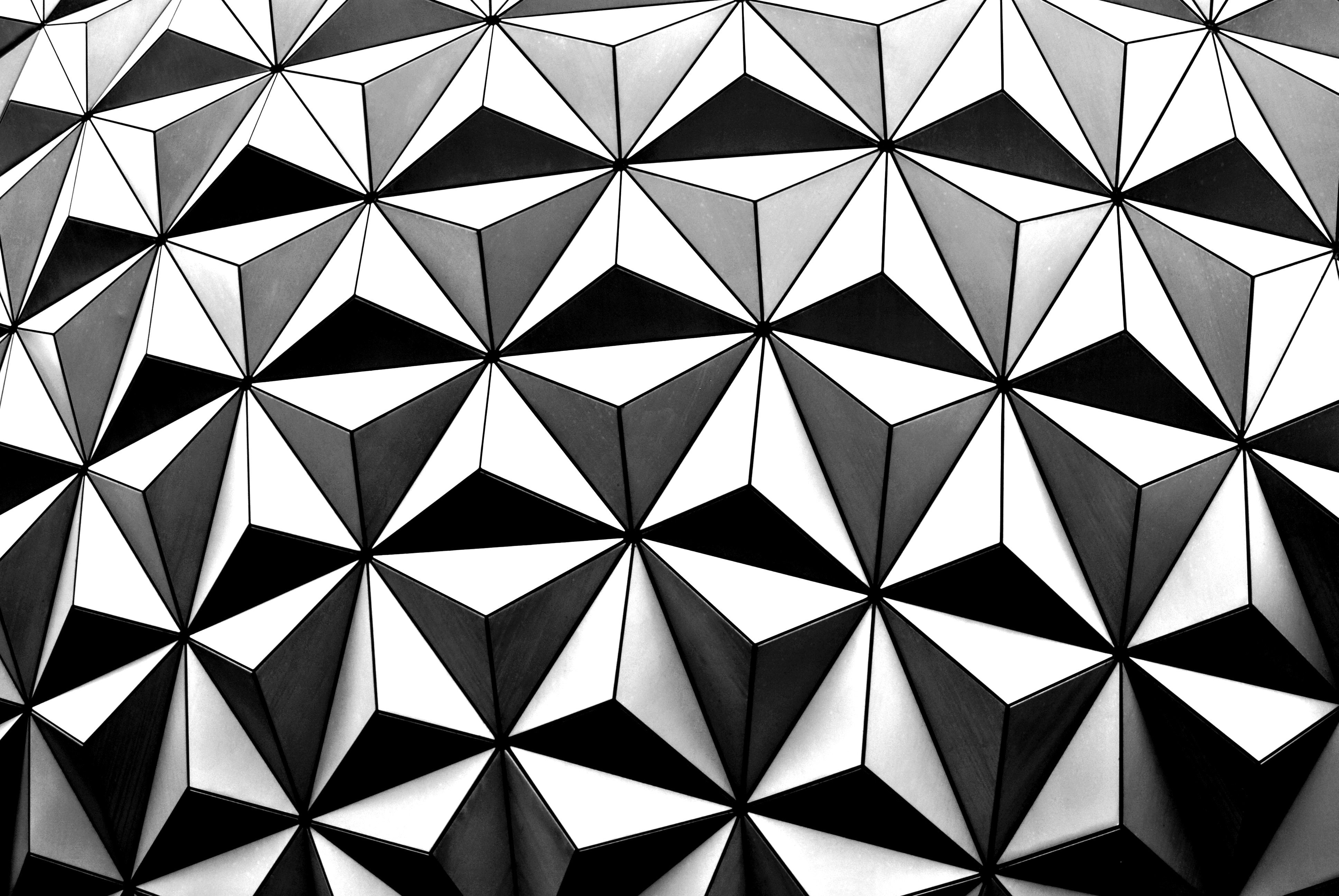 Diamanti geometrici bianco e nero, 3872x2592 4K, Desktop 4K