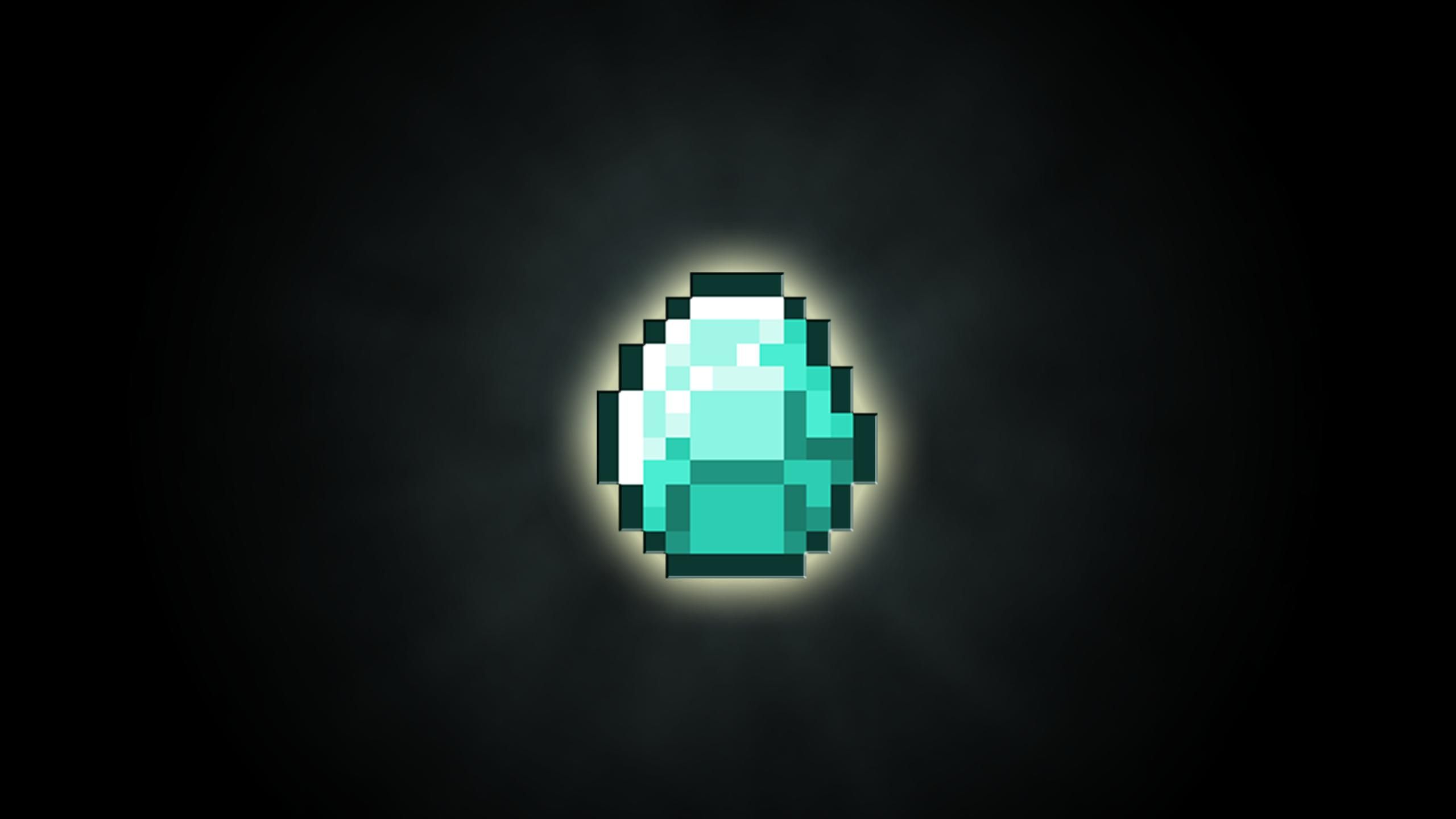 Diamante pixel art Minecraft, Mojang, 2560x1440 QHD, Laptop