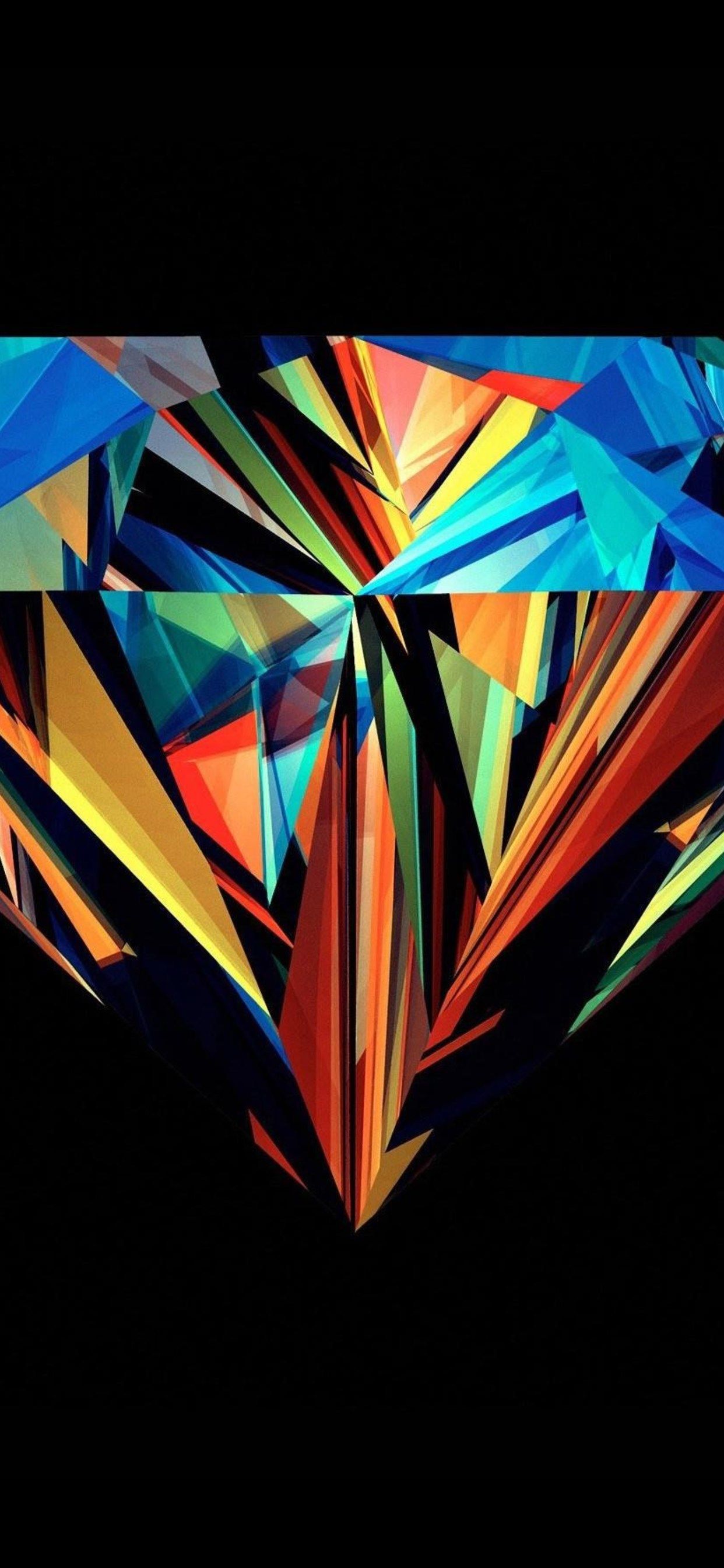 Diamante astratto colorato geometrico, 1242x2688 Full HD Verticale, iPhone