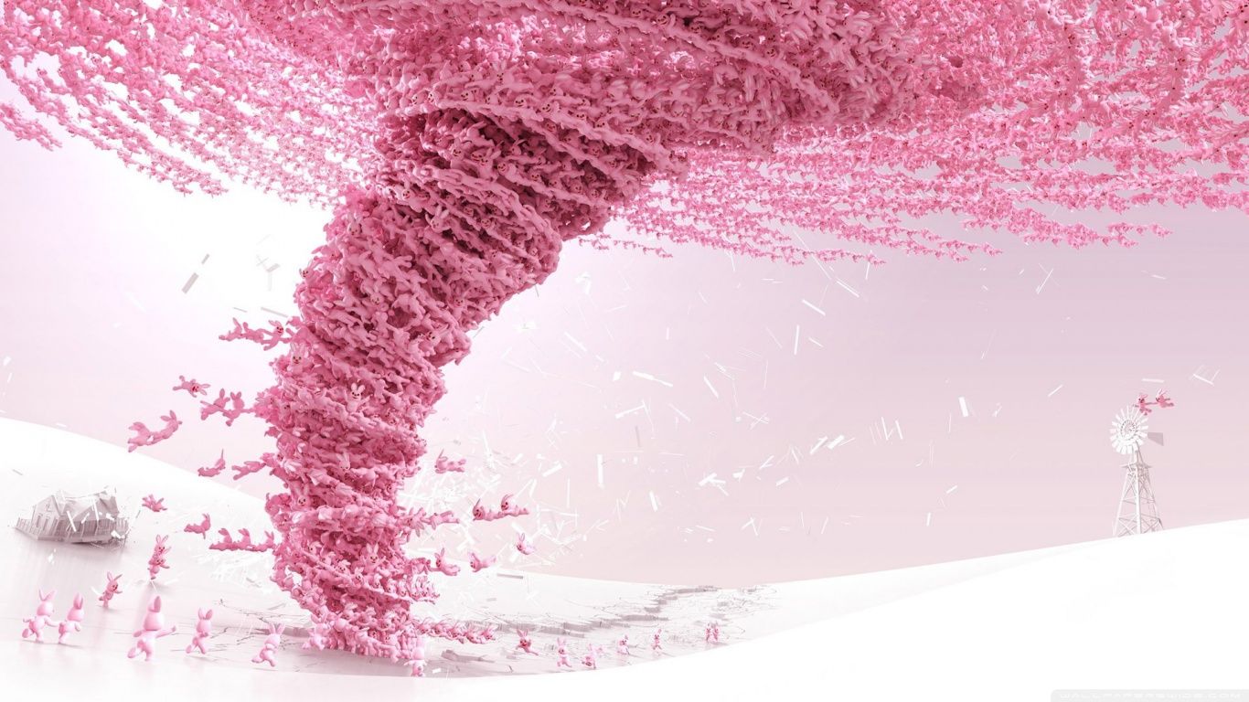Tornado rosa di conigli, 1366x768 HD, Desktop