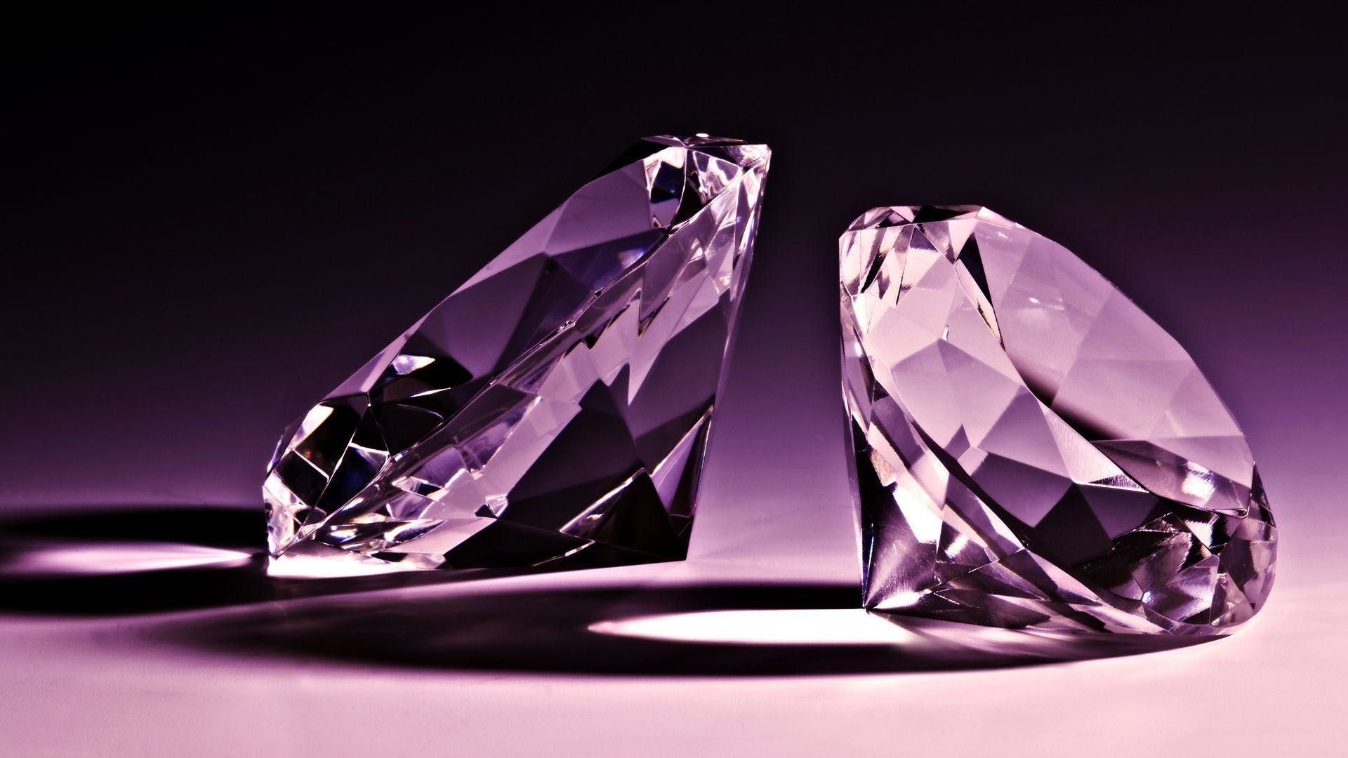 Due diamanti su sfondo viola, 1920x1080 1080p, PC