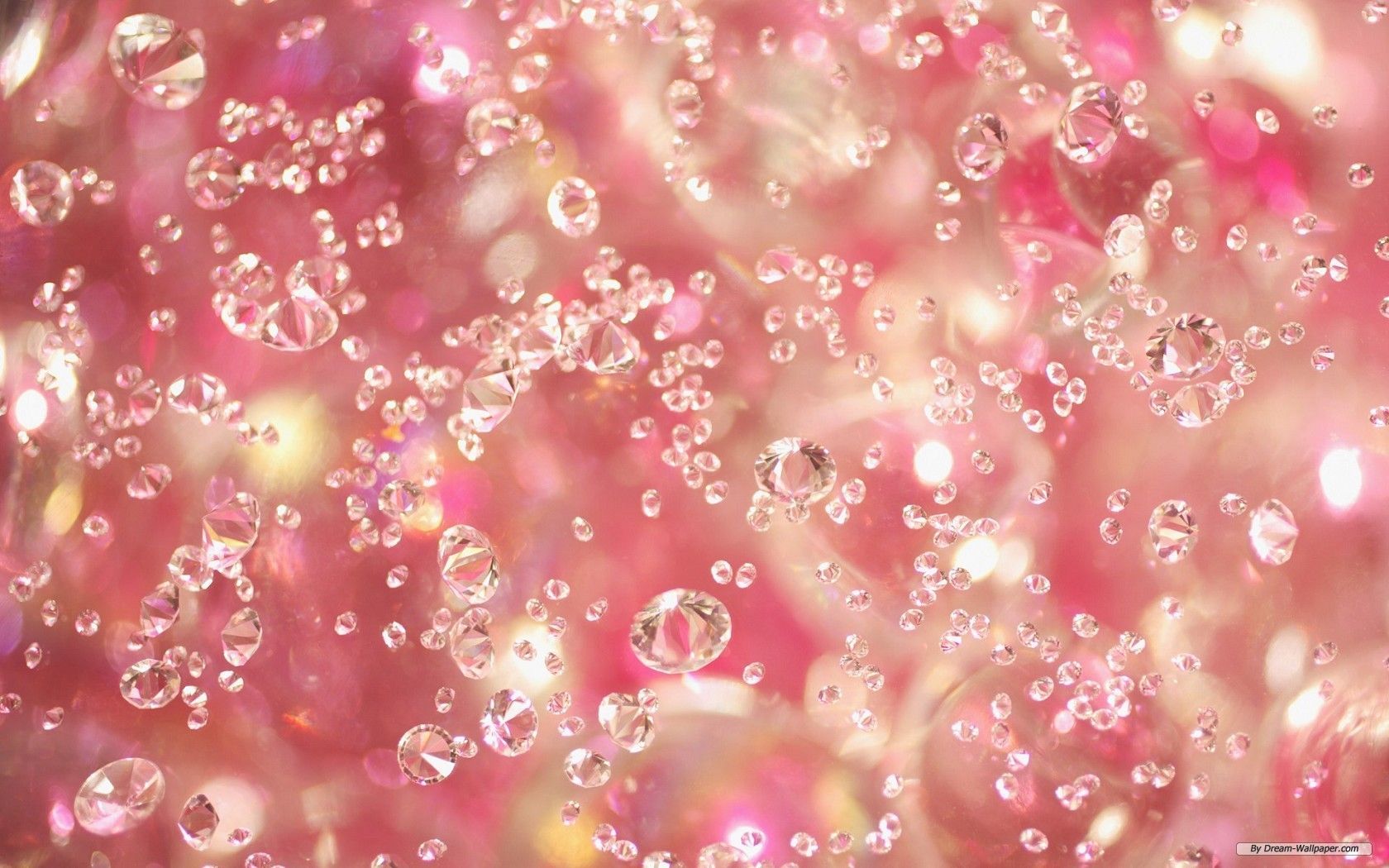 gocce d'acqua rosa scintillanti, 1680x1050 900p, PC