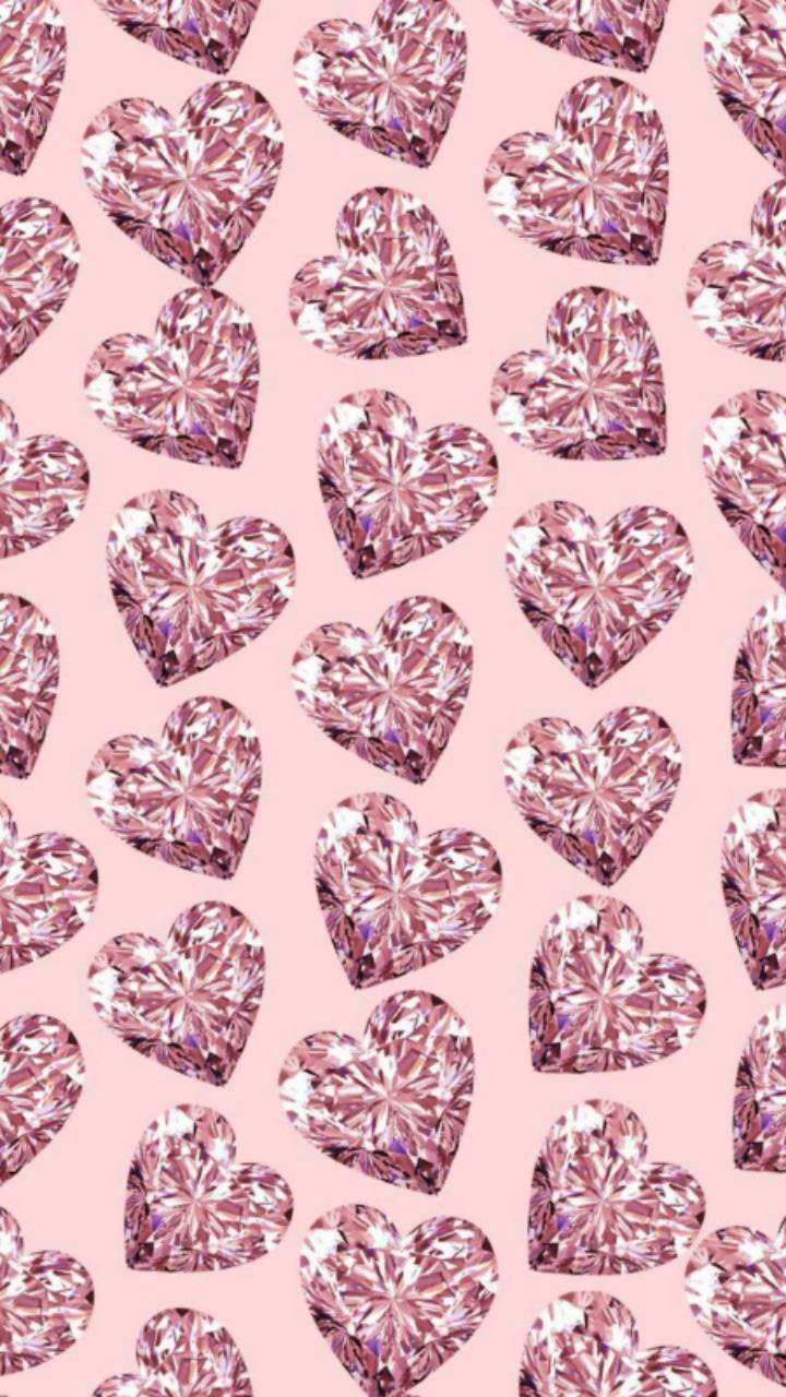 Cuori diamanti rosa pattern, 720x1280 Full HD Verticale, Smartphone