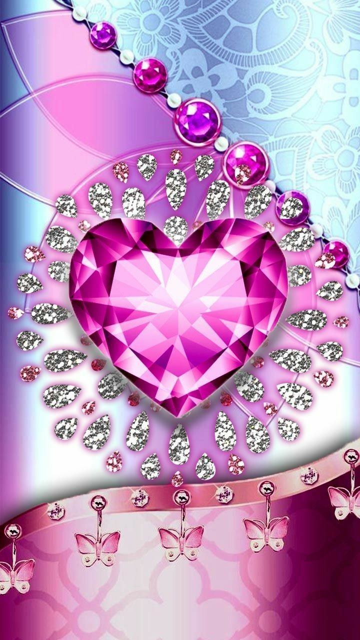 cuore diamante rosa gioielli, 720x1280 Verticale, Xiaomi