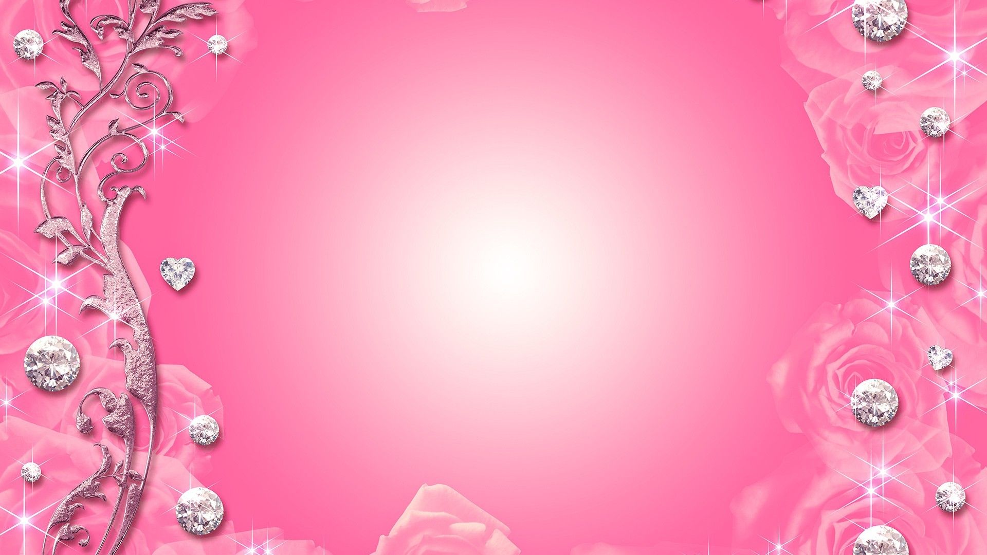 Diamanti rosa e rose brillanti, 1920x1080 1080p, PC Desktop