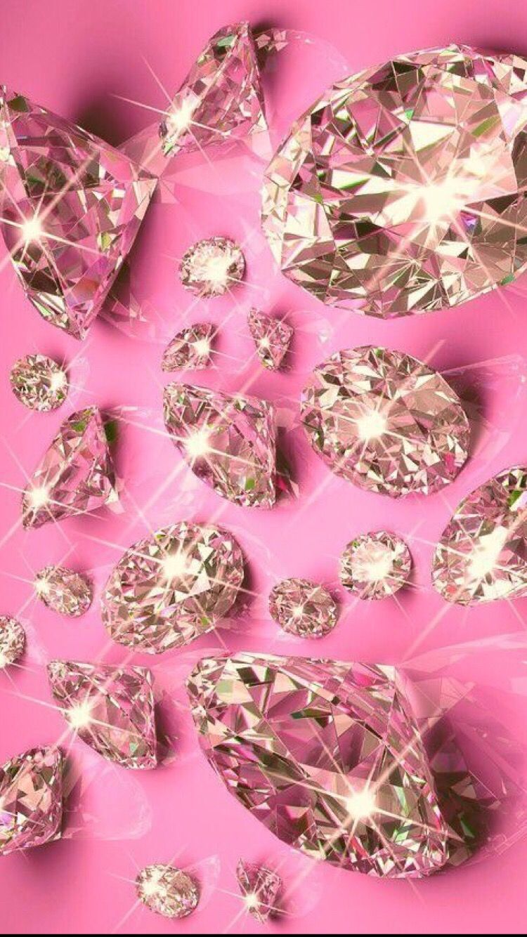 Diamanti sparsi su rosa, 750x1334 Full HD Verticale, Smartphone