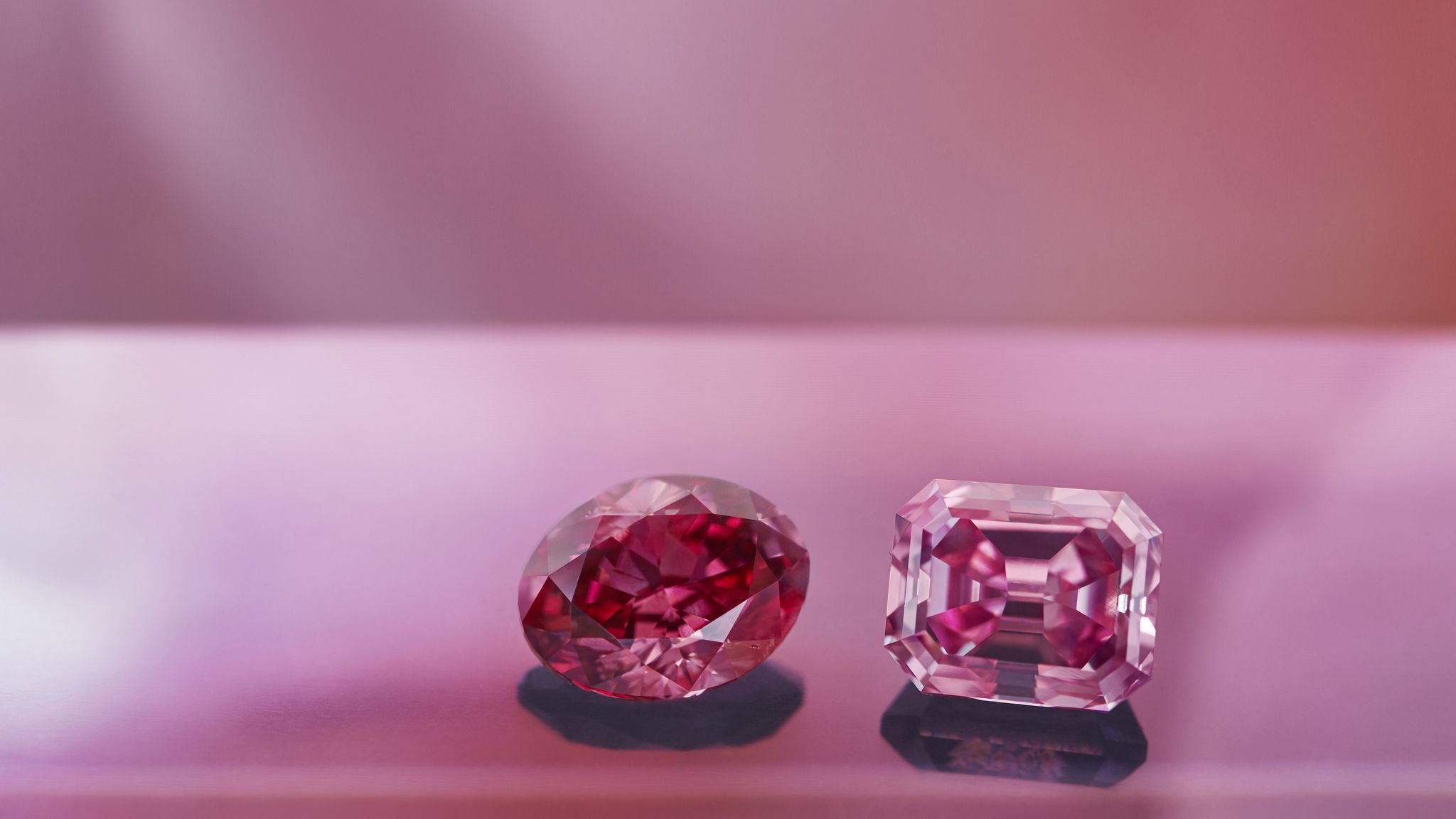 Due diamanti rosa taglio ovale e squadrato, 2048x1152 Hi-Res, Laptop