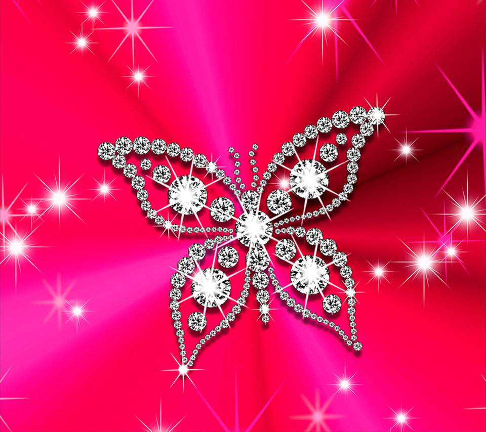 Farfalla di diamanti su rosa, 960x854 HD, iMac