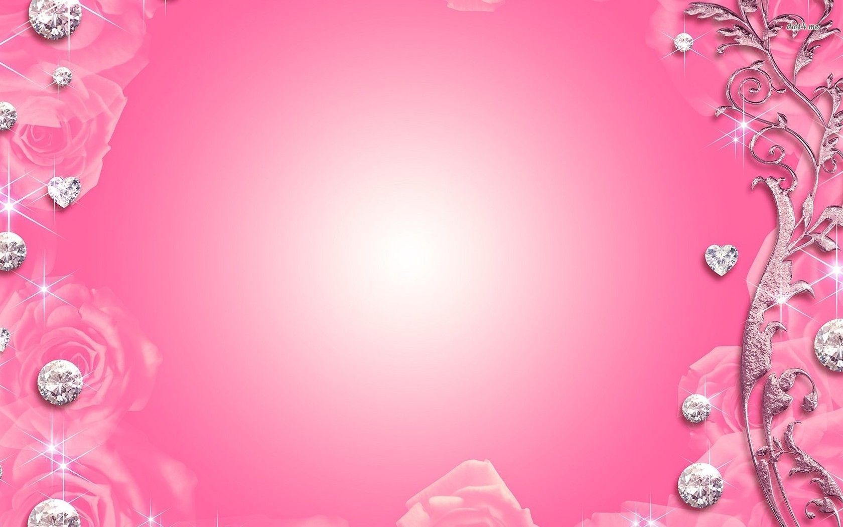 Diamanti rosa e rose decorative, 1680x1050 HD Ready, PC