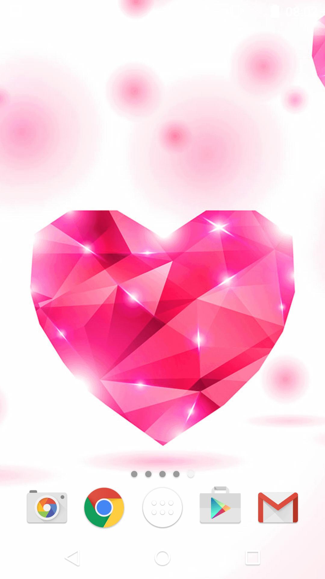 Cuore diamante rosa sfaccettato, 1080x1920 Verticale, Mobile