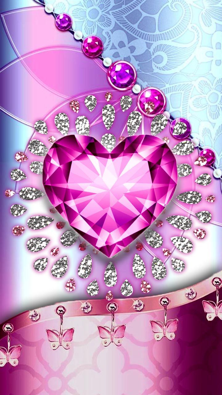 Cuore diamante rosa strass, 720x1280 Verticale, OnePlus