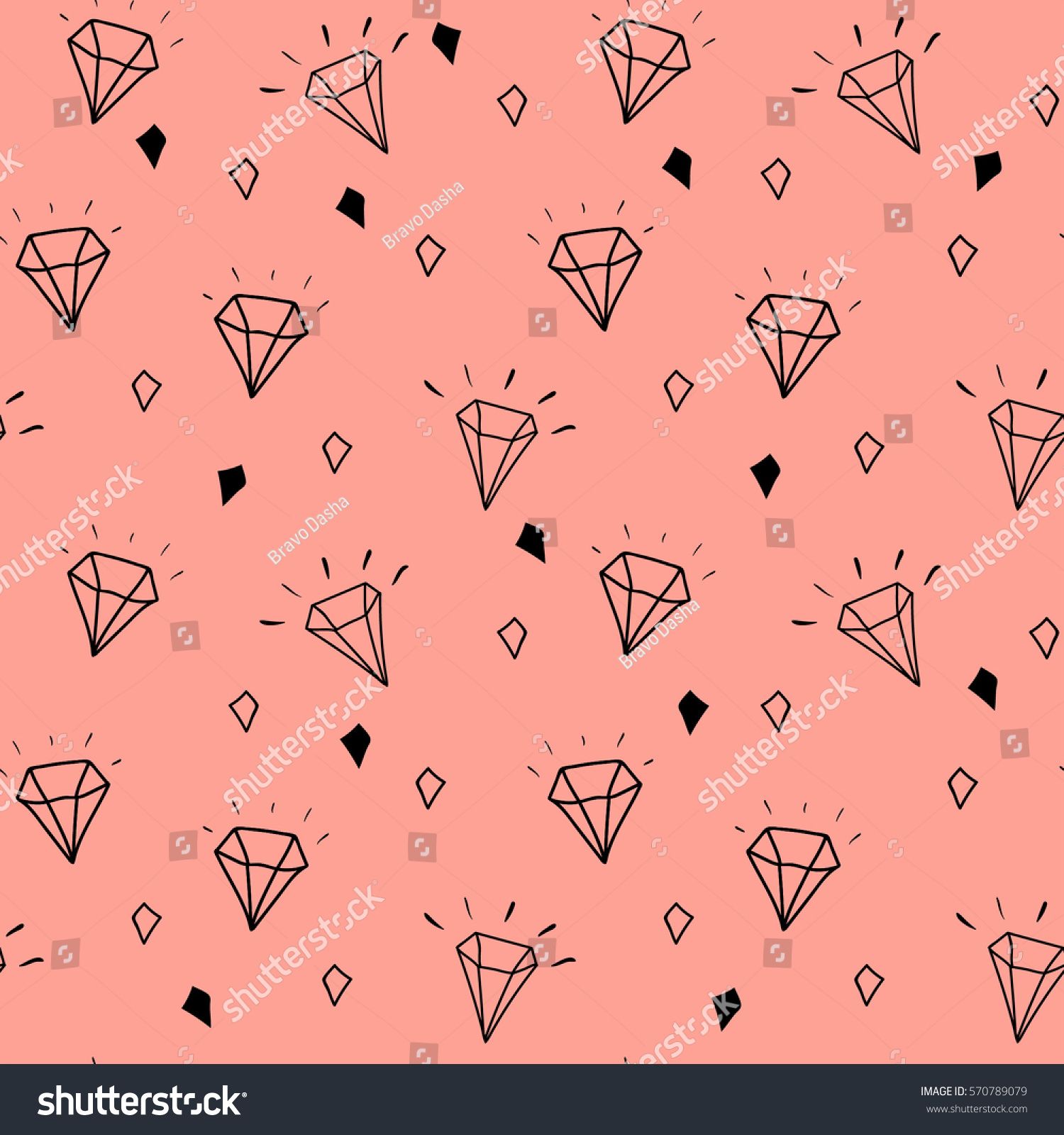 Diamanti disegnati sfondo rosa, 1500x1599 Verticale, Android