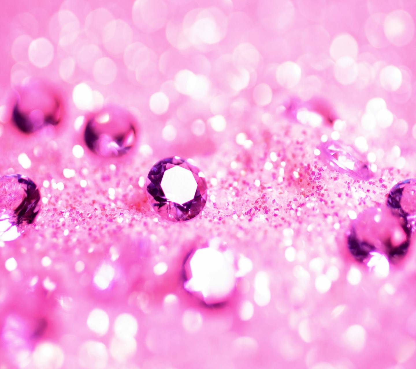 Diamanti rosa scintillanti su glitter, 1440x1280 720p, PC
