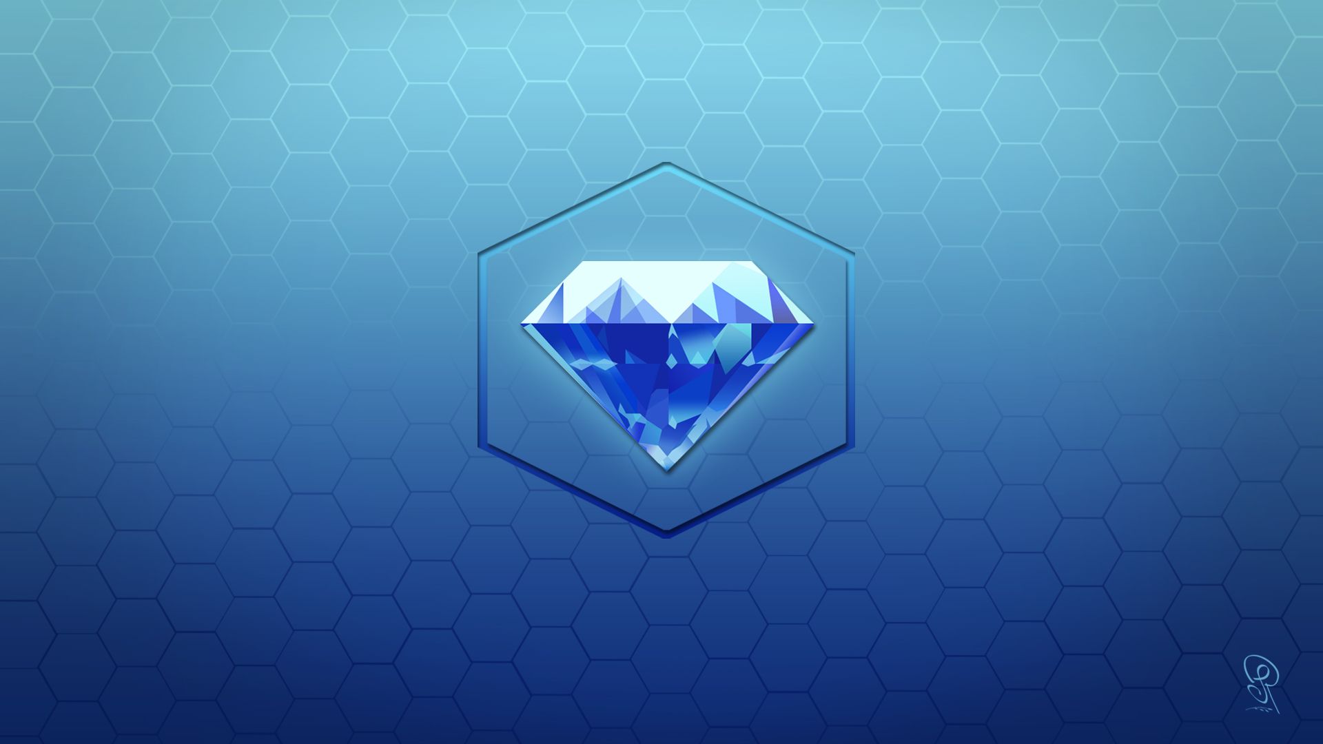 Diamante blu esagono geometrico, 1920x1080 1080p, Desktop