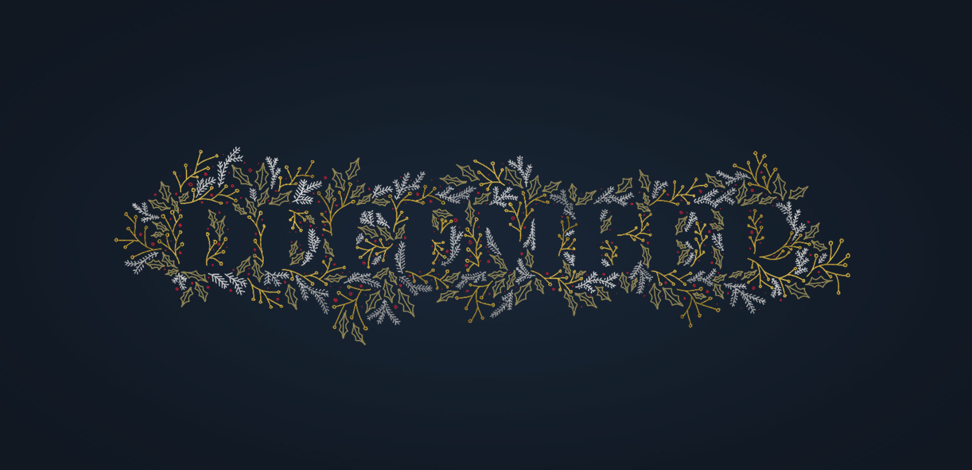 Scritta December con foglie decorative, 1920x928 1080p, iMac