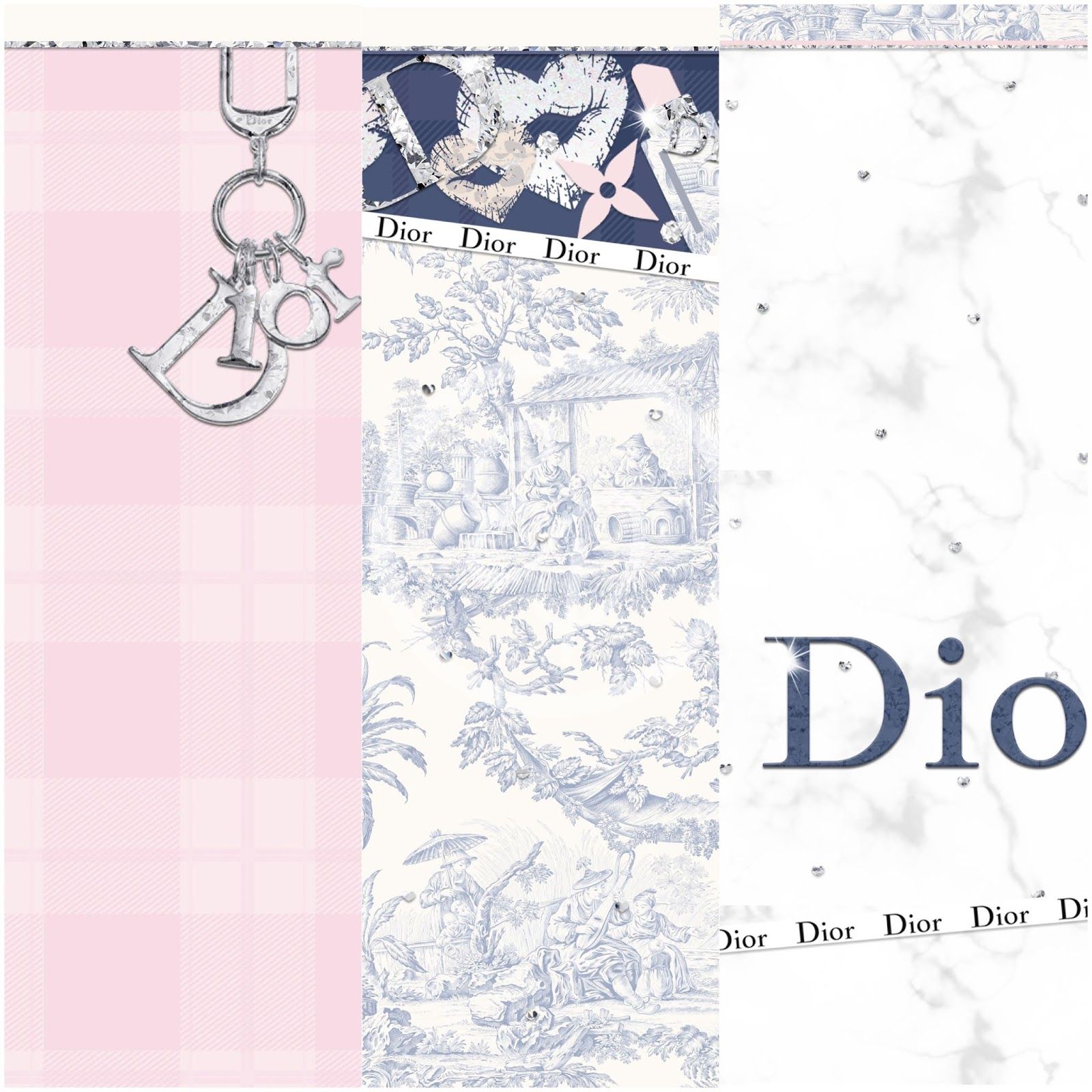 Collage logo Dior rosa, 1600x1600 HD Ready, PC Desktop