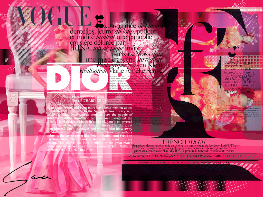 Collage moda Dior rosa, 1024x768 HD, Monitor Gaming
