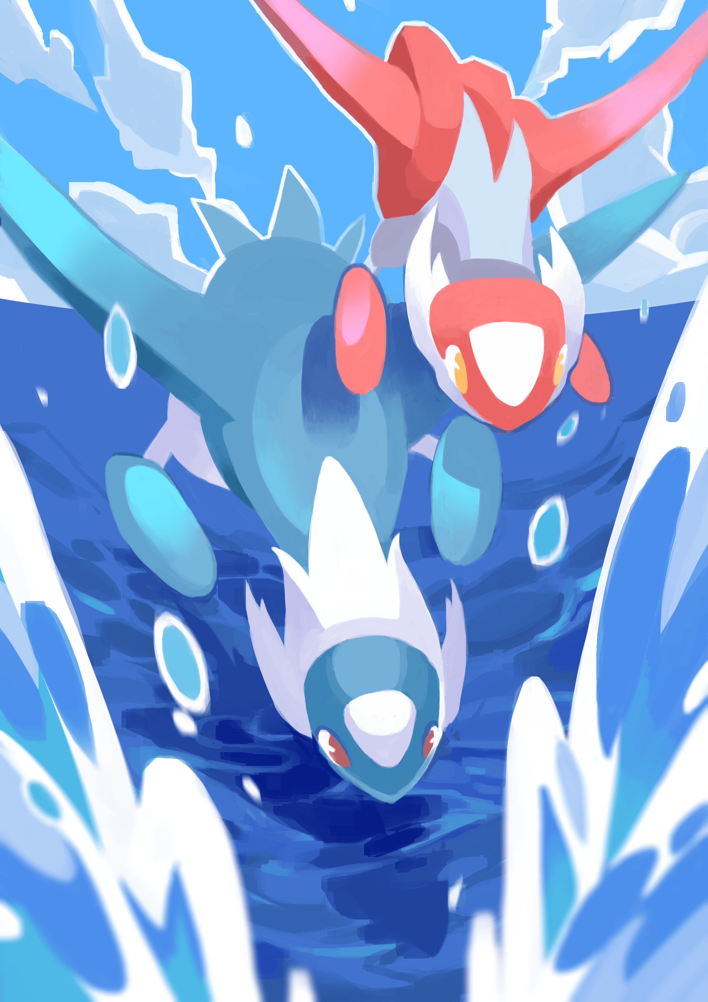 Latios e Latias dipinti, 2480x3508 Verticale, Telefono