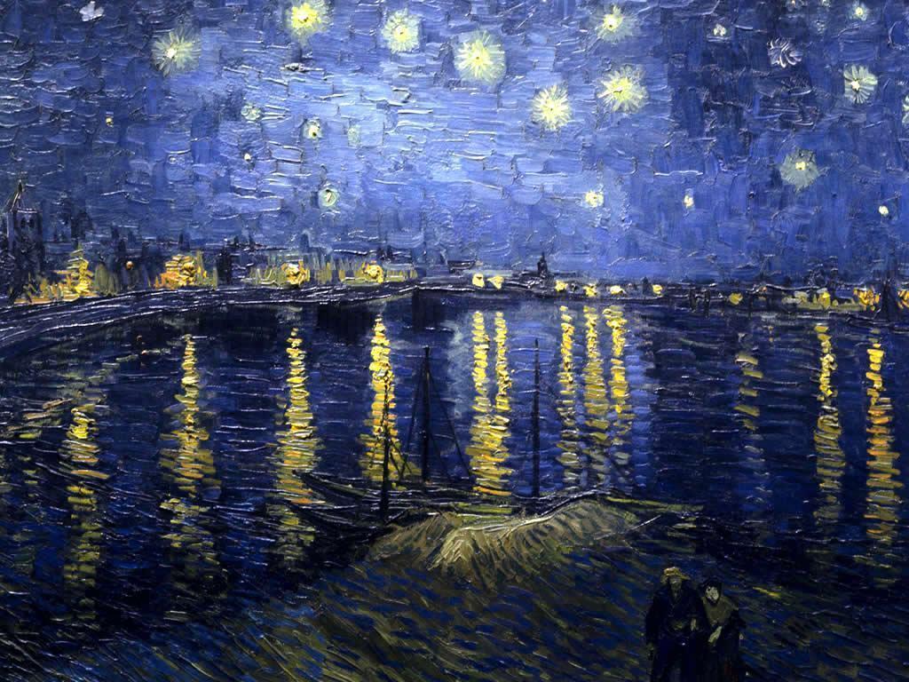 Notte stellata sul Rodano, Van Gogh, 1024x768 HD, Desktop
