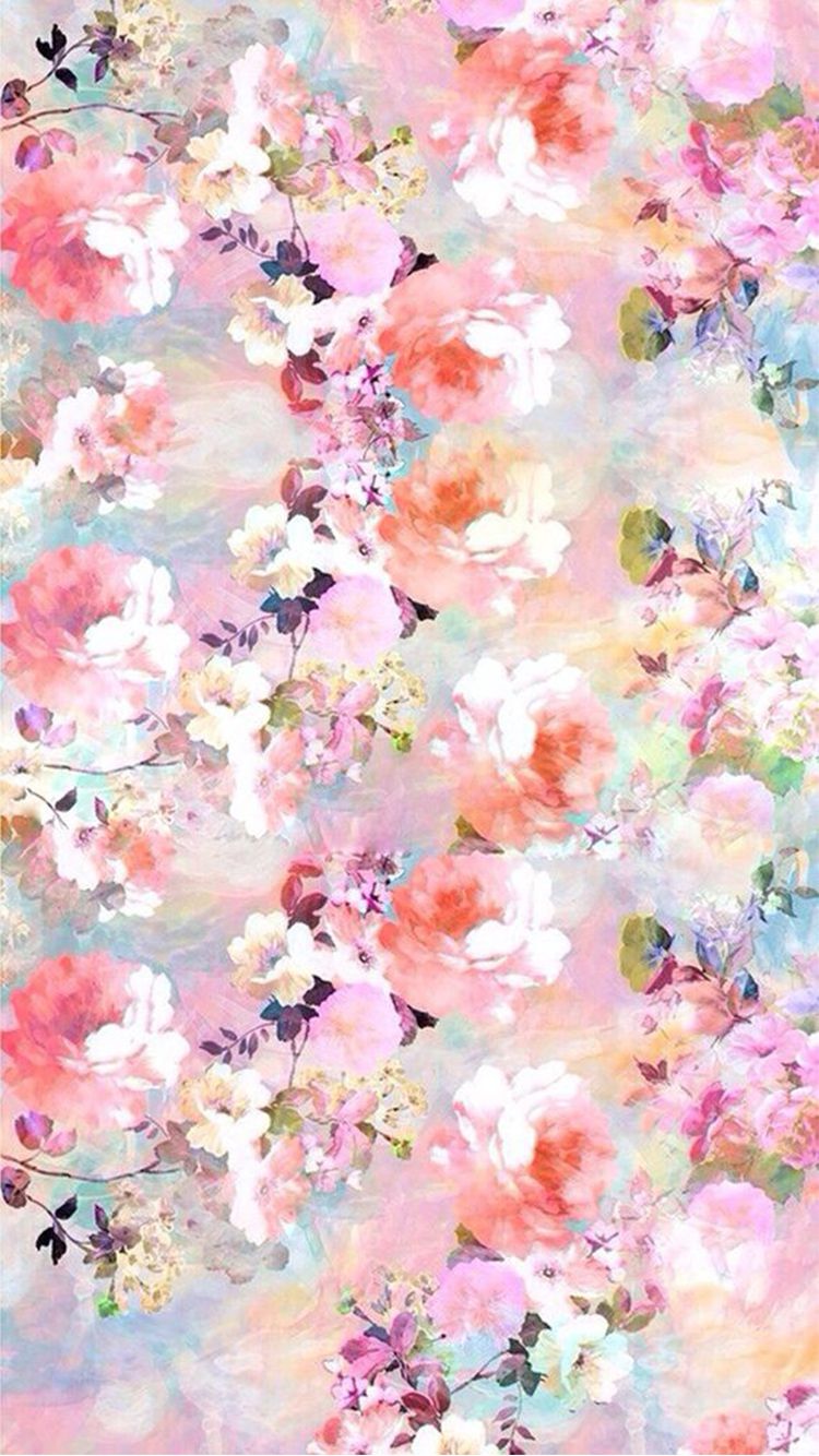 Fiori acquerello rosa pastello, 750x1334 Full HD Verticale, iPhone