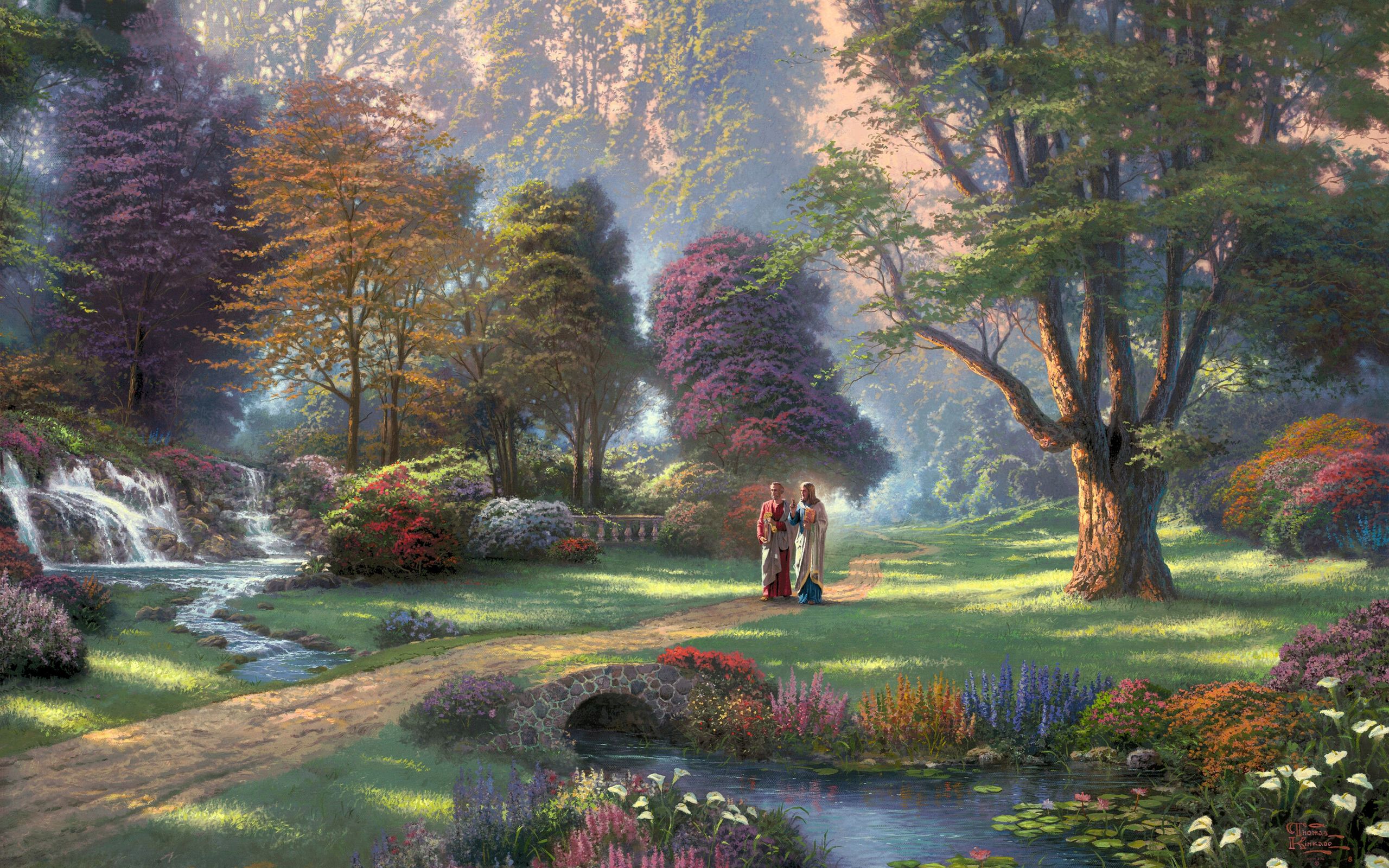 Dipinto giardino con figure, 2560x1600 2K+, Desktop