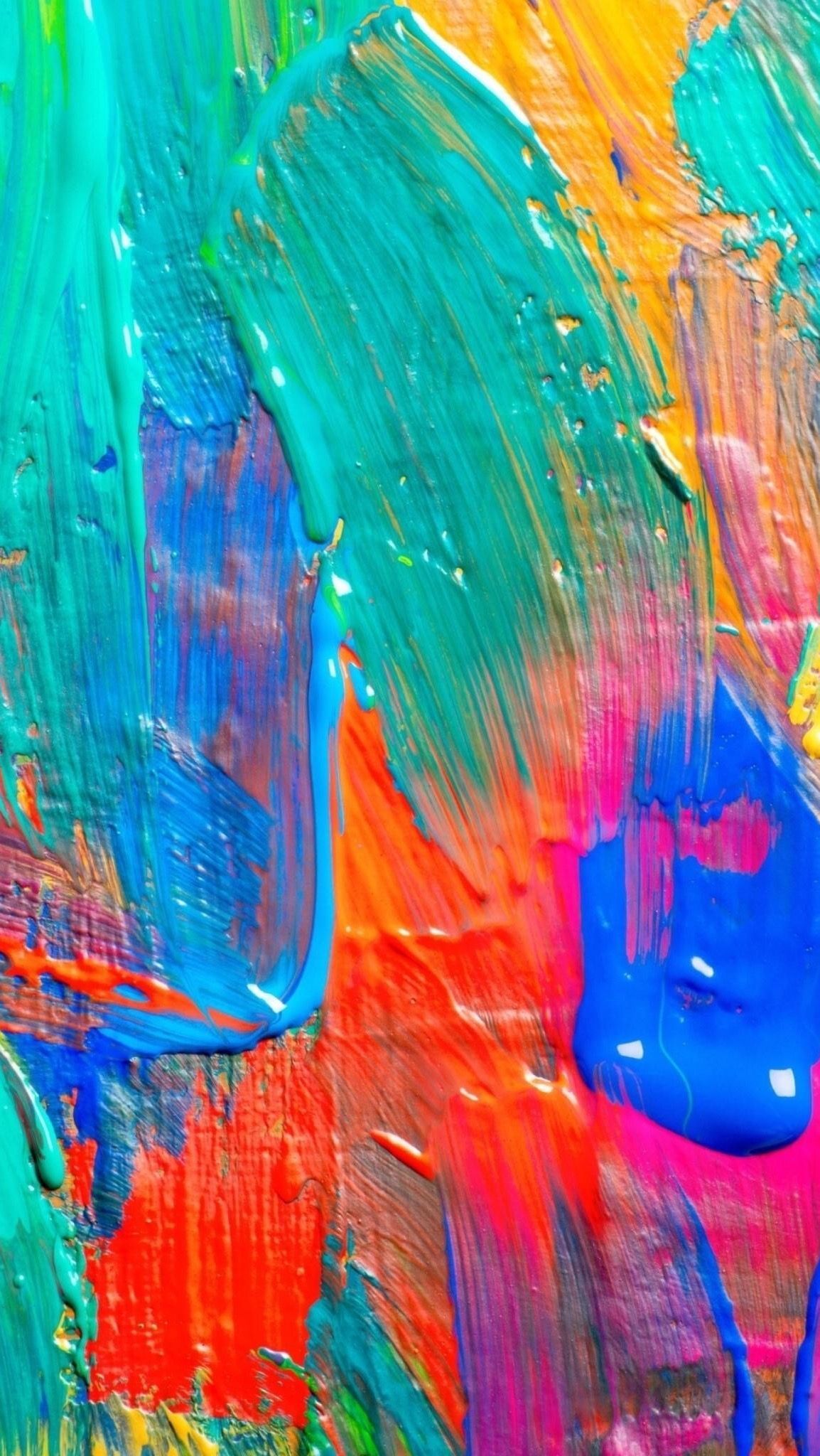 Pittura astratta pennellate colorate, 1154x2048 Verticale, Telefono