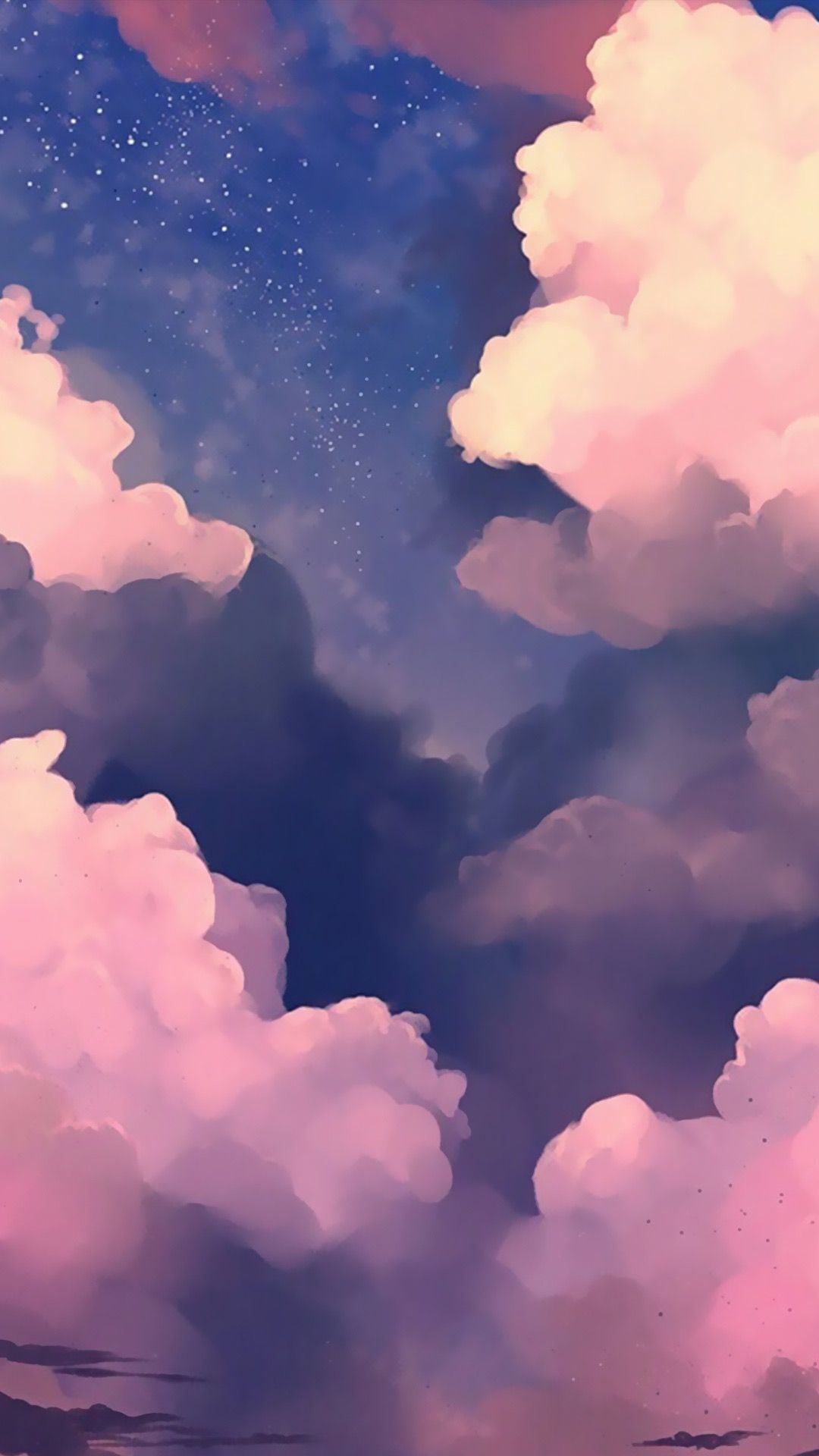 Nuvole rosa dipinte cielo, 1080x1920 Full HD Verticale, iPhone