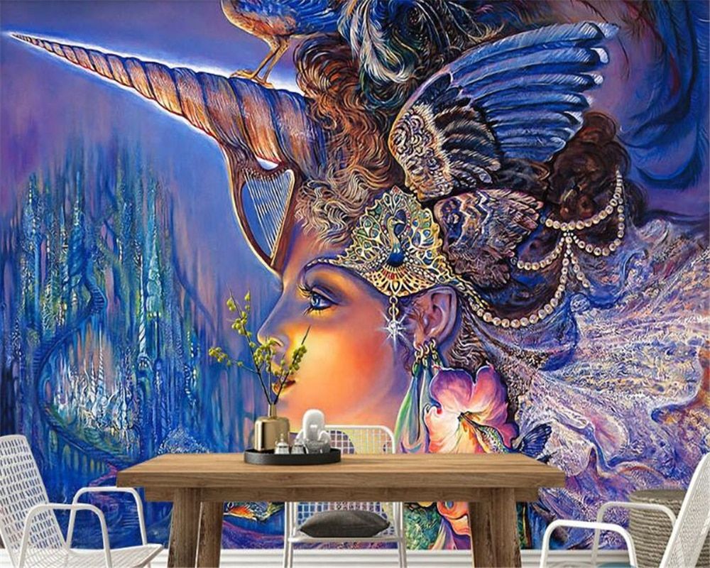unicorno donna fantasy murale, 1000x800 HD, Desktop
