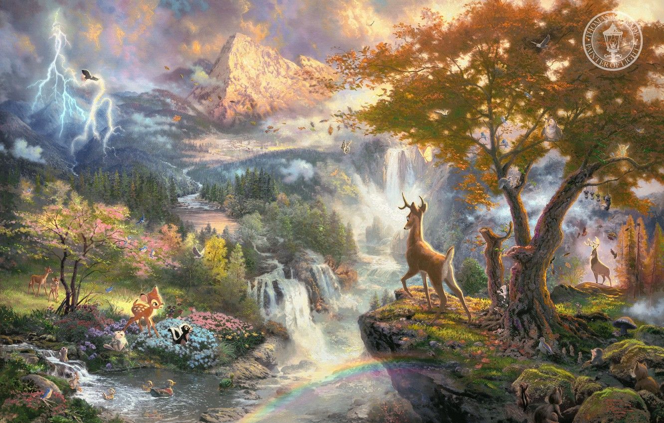 cervo cascata valle fantasy, 1332x850 HD, ROG Asus Laptop