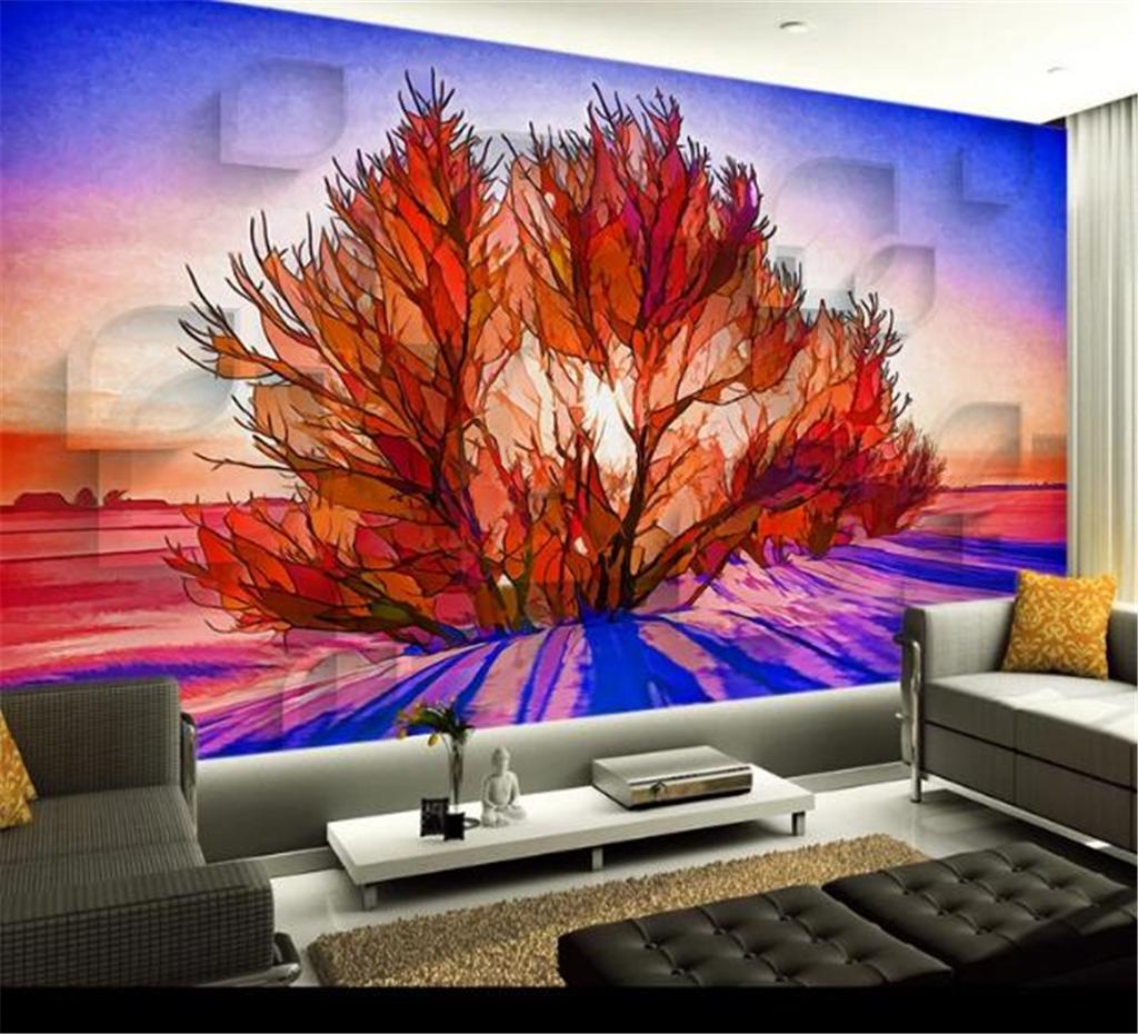 albero rosso astratto murale, 1024x930 HD, PC