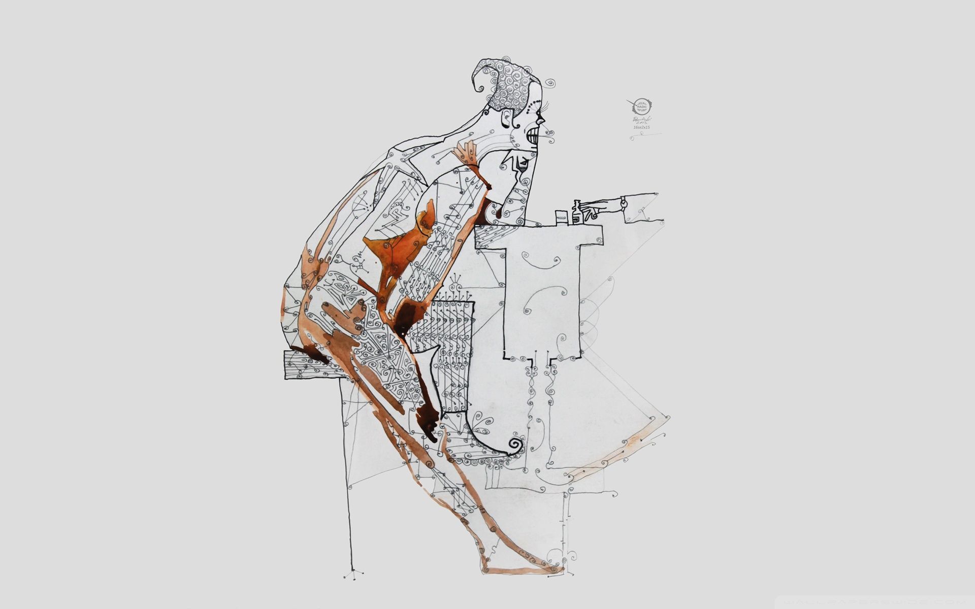Disegno schizzo figura femminile seduta, 1920x1200 Full HD+ WUXGA, iMac