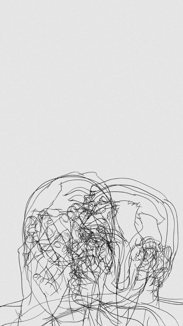 Disegno astratto volto scarabocchiato, 720x1280 Full HD Verticale, iPhone