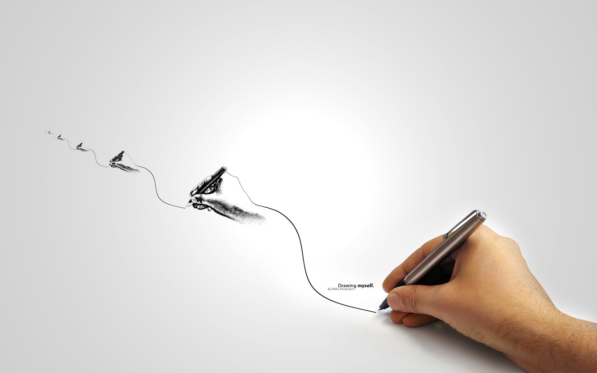 Mano disegna uccelli con penna, 1920x1200 Full HD+, Desktop