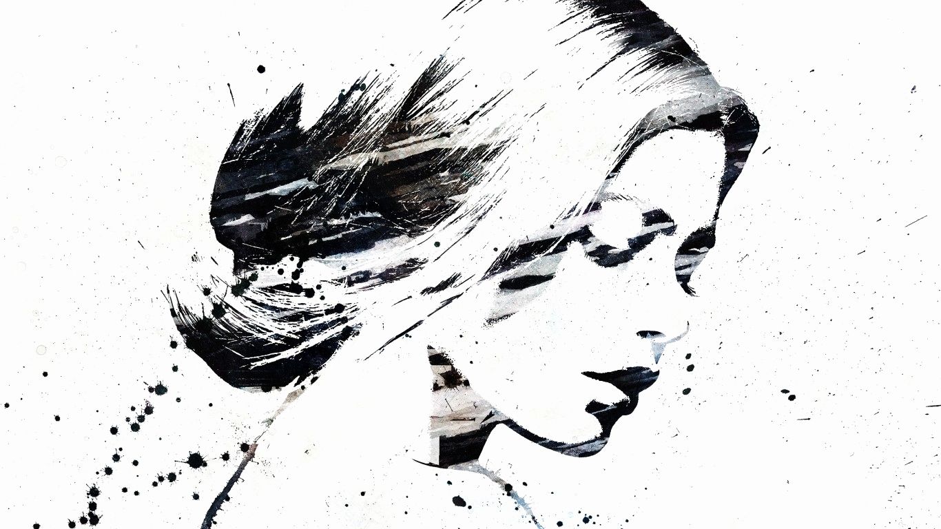 Schizzo donna bianco e nero, 1366x768 HD, Desktop