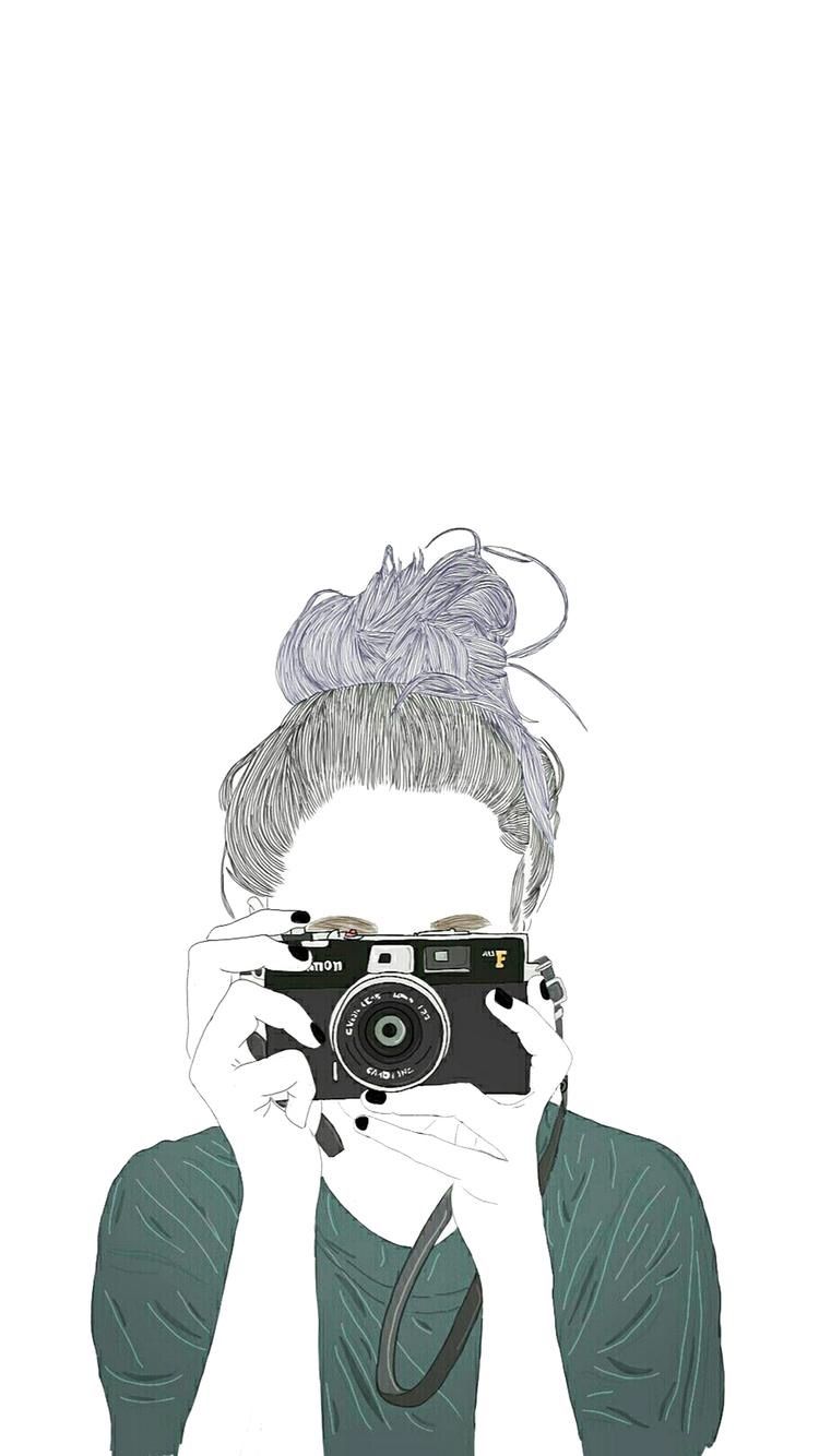 Ragazza disegno con fotocamera, 750x1334 Verticale, Telefono