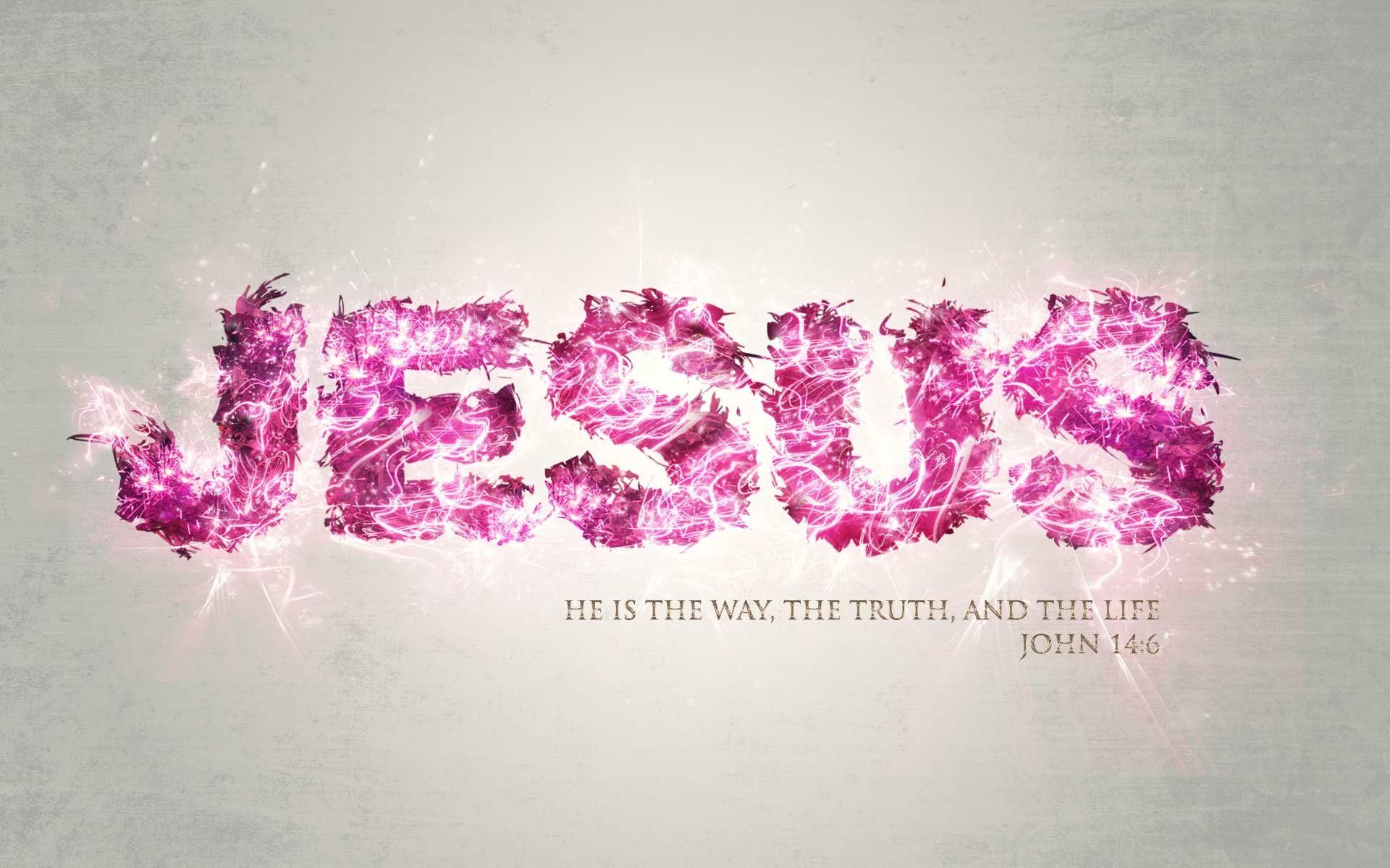 Scritta JESUS effetto floreale rosa, 1920x1200 Full HD+ WUXGA, iMac