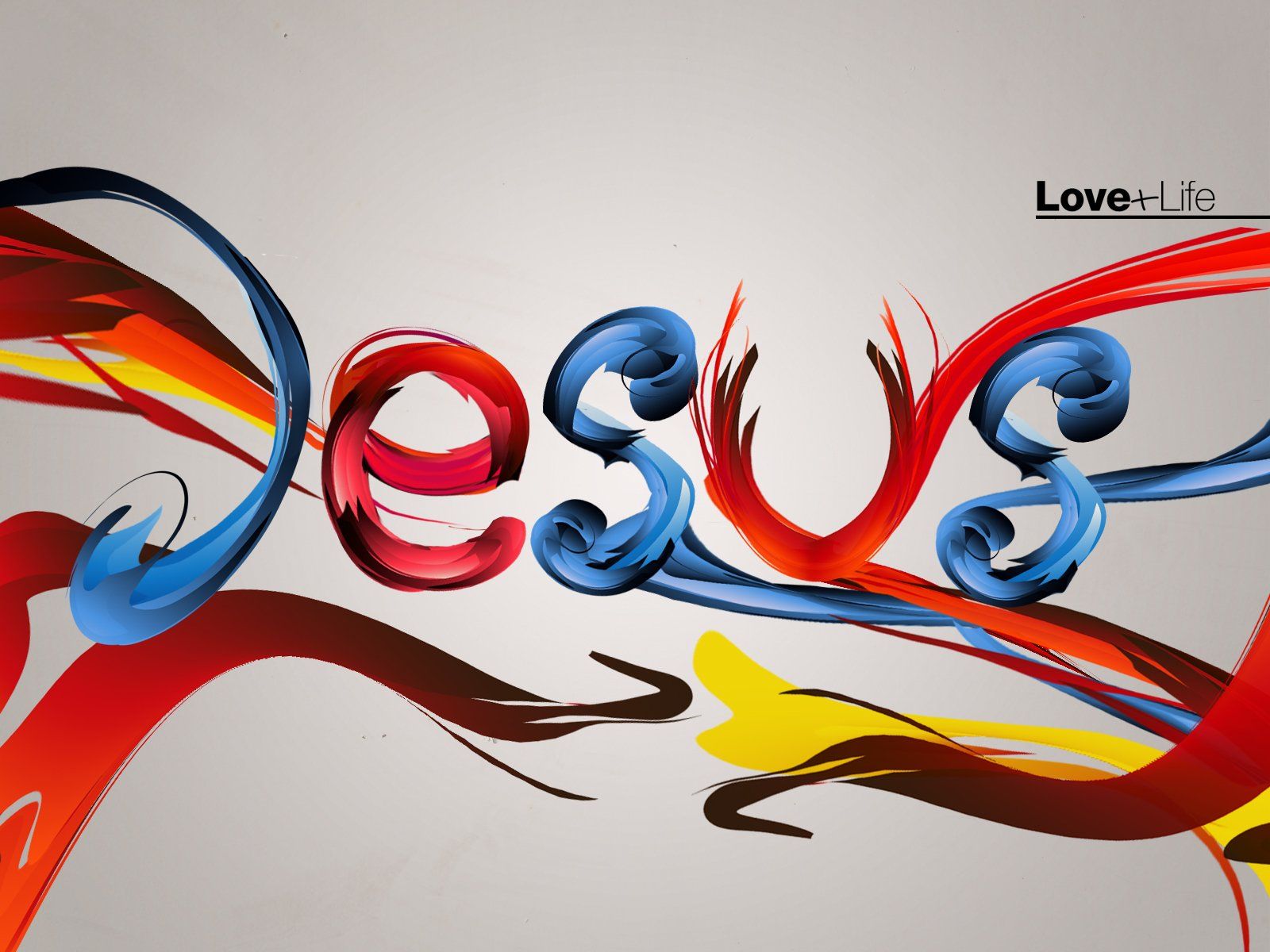 Scritta Jesus astratta colorata, 1600x1200 HD Ready, Desktop