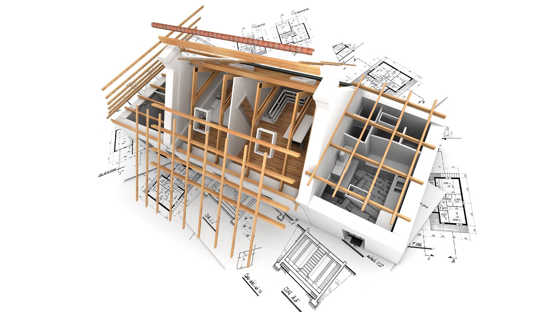 Progetto architettonico 3D casa, 1920x1080 1080p, Desktop