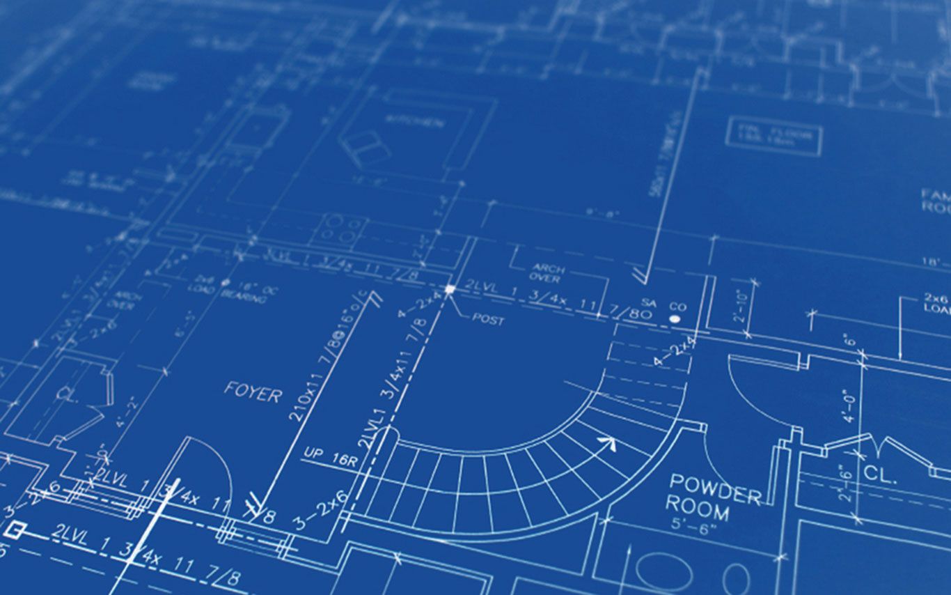 Progetto architettonico blueprint blu, 1366x854 HD, Desktop