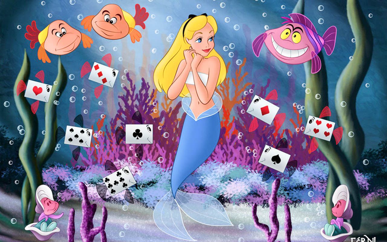 Alice sirena sott'acqua Wonderland, 1280x800 HD, Desktop
